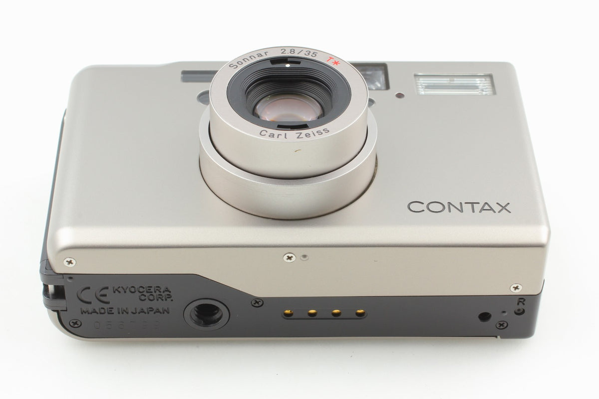 Double Teeth *MINT w/Case* CONTAX T3 Silver Point & Shoot Film Camera From JAPAN