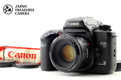 *Top MINT w/Strap* Canon EOS-55 35mm Film Camera EF 50mm F1.8 II Lens From JAPAN