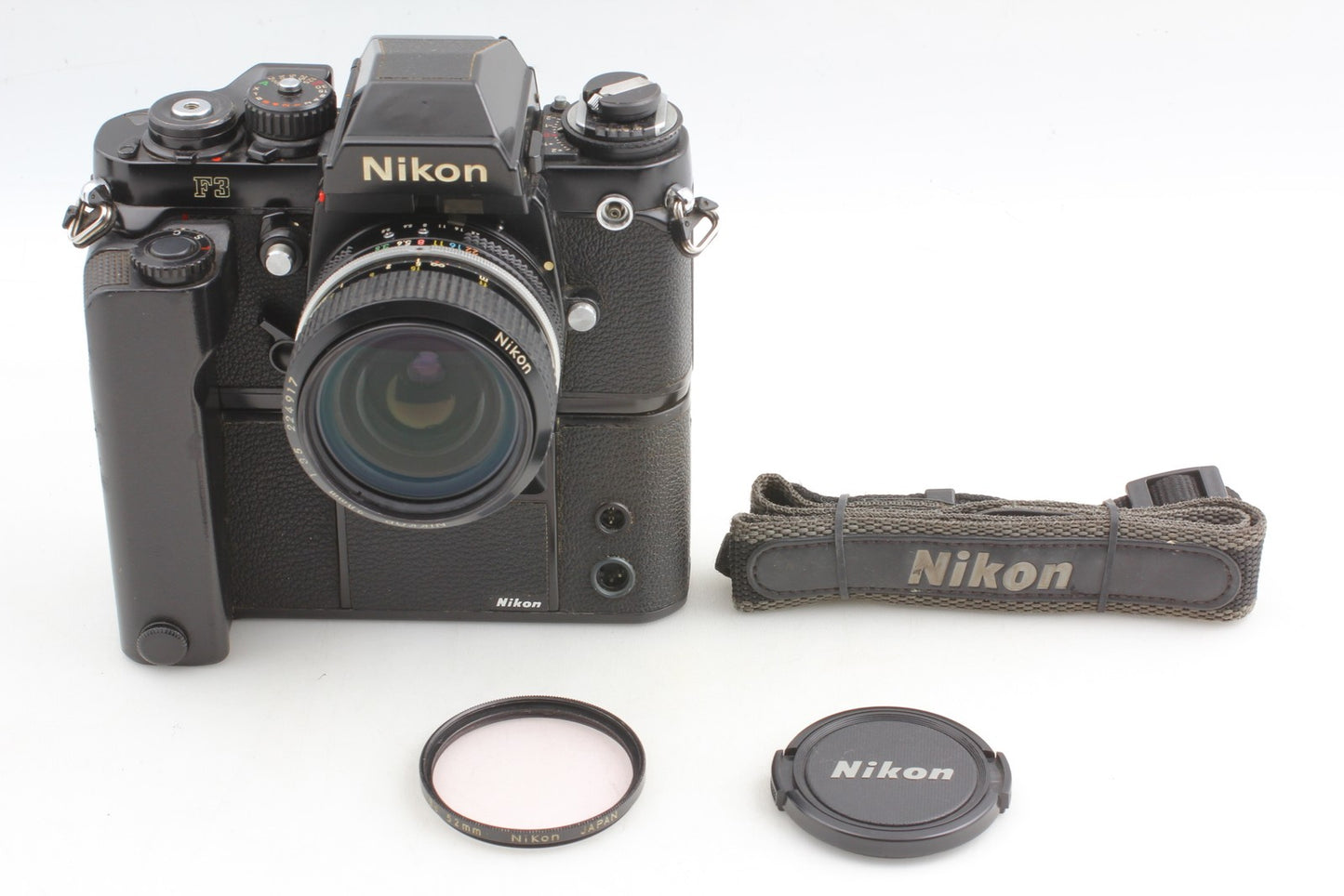 *N MINT w/MD-4* Nikon F3 Eye Level 35mm Film Camera Ai 28mm F3.5 Lens From JAPAN