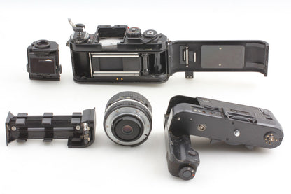*N MINT w/MD-4* Nikon F3 Eye Level 35mm Film Camera Ai 28mm F3.5 Lens From JAPAN