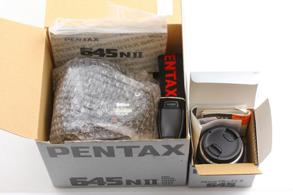 OH Serviced *Top MINT / Box* PENTAX 645 NII SMC FA 75mm F2.8 Lens 120 Back JAPAN