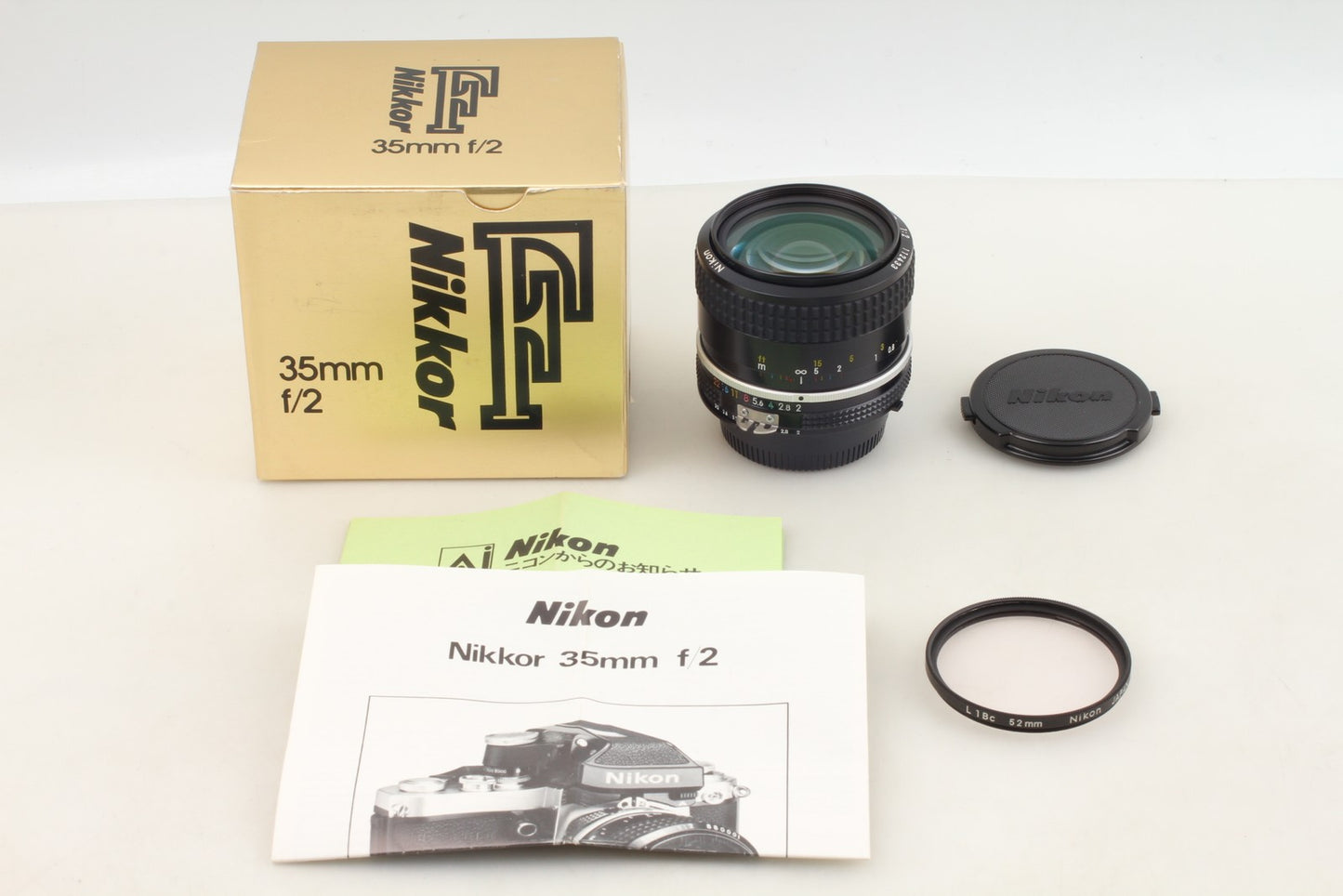 *Almost Unused /Box* Nikon Nikkor Ai 35mm F2 MF Wide Angle Prime Lens From JAPAN