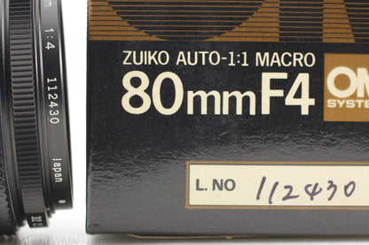 *Almost Unused in Box* Olympus OM Zuiko 80mm f/4 1:1 Macro MF Lens From JAPAN