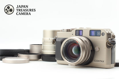 2Lens Green Label *MINT* Contax G1 Planar 45mm F2 + Sonnar 90mm F2.8 From JAPAN