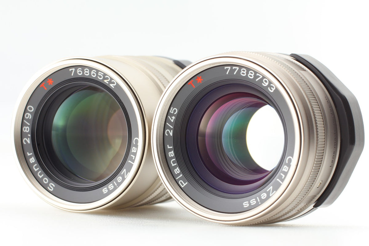 2Lens Green Label *MINT* Contax G1 Planar 45mm F2 + Sonnar 90mm F2.8 From JAPAN