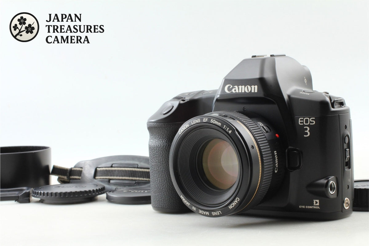 *N MINT+++ w/Hood* Canon EOS-3 SLR 35mm Film Camera EF 50mm F1.4 Lens From JAPAN