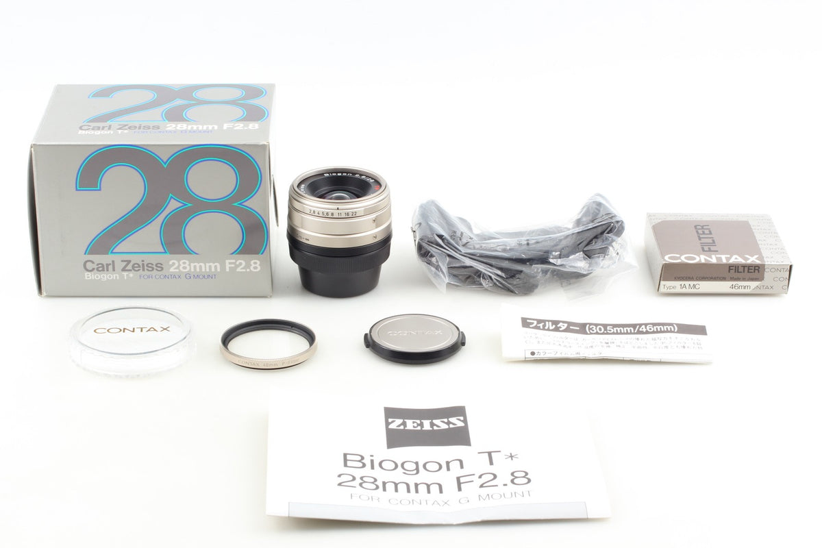 *Unused in Box Case* CONTAX Carl Zeiss Biogon T* 28mm F2.8 Lens G1 G2 From JAPAN