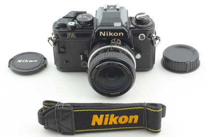 *N MINT /Strap* Nikon FA Black SLR 35mm Film Camera Ai 28mm f3.5 Lens From JAPAN
