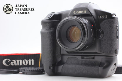 *N MINT* Canon EOS-1 SLR 35mm Film Camera Body EF 50mm F1.8 II Lens From JAPAN