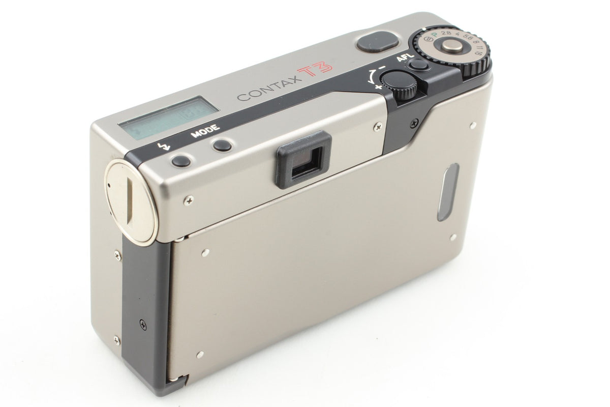 Double Teeth *MINT w/Case* CONTAX T3 Silver Point & Shoot Film Camera From JAPAN