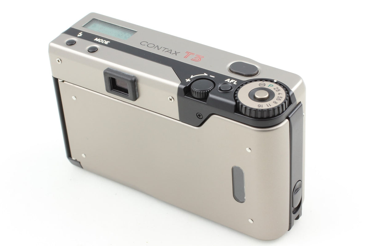 Double Teeth *MINT w/Case* CONTAX T3 Silver Point & Shoot Film Camera From JAPAN