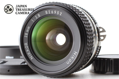 SIC S/N 826xxx *Top MINT w/Hood* Nikon Ai-s 28mm f2.8 Wide Angle Lens From JAPAN
