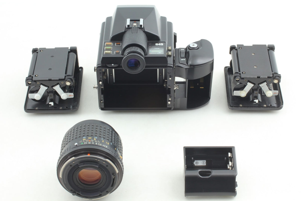 *N MINT+++* PENTAX 645 Camera SMC A 55mm F2.8 Lens 120 220 Film Back From JAPAN