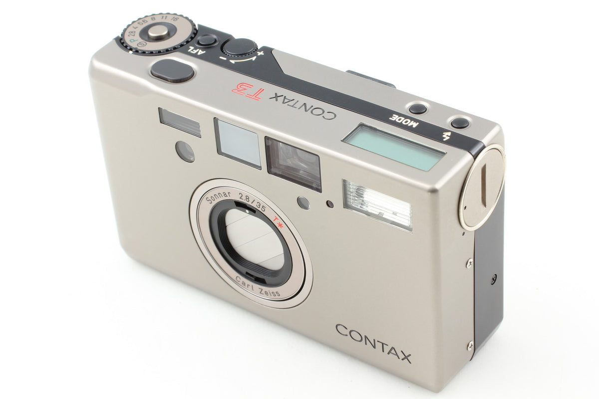 Double Teeth *MINT* CONTAX T3 Titan Silver Point & Shoot Film Camera From JAPAN
