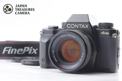 *N MINT+++* CONTAX Aria 35mm Film Camera Planar 50mm F1.4 T* AEJ Lens From JAPAN