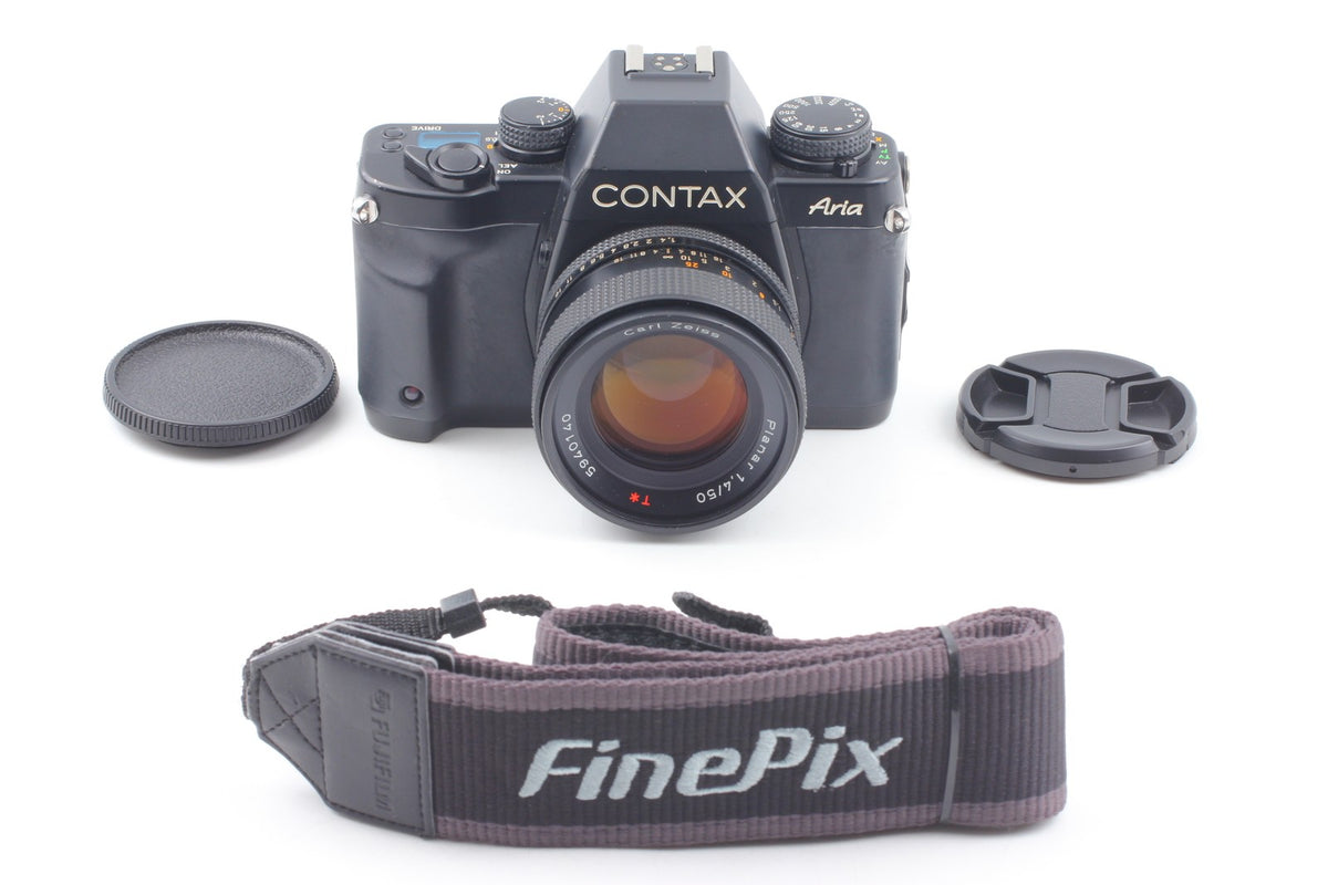 *N MINT+++* CONTAX Aria 35mm Film Camera Planar 50mm F1.4 T* AEJ Lens From JAPAN