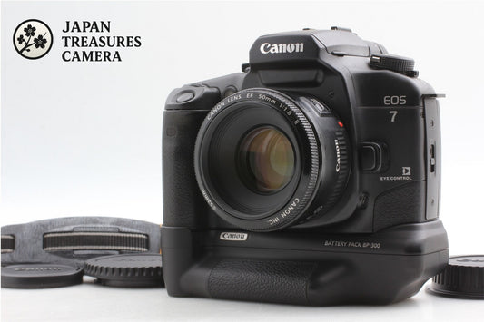 *N MINT+++ w/ BP-300* Canon EOS-7 ELAN 7E Camera EF 50mm F1.8 II Lens From JAPAN