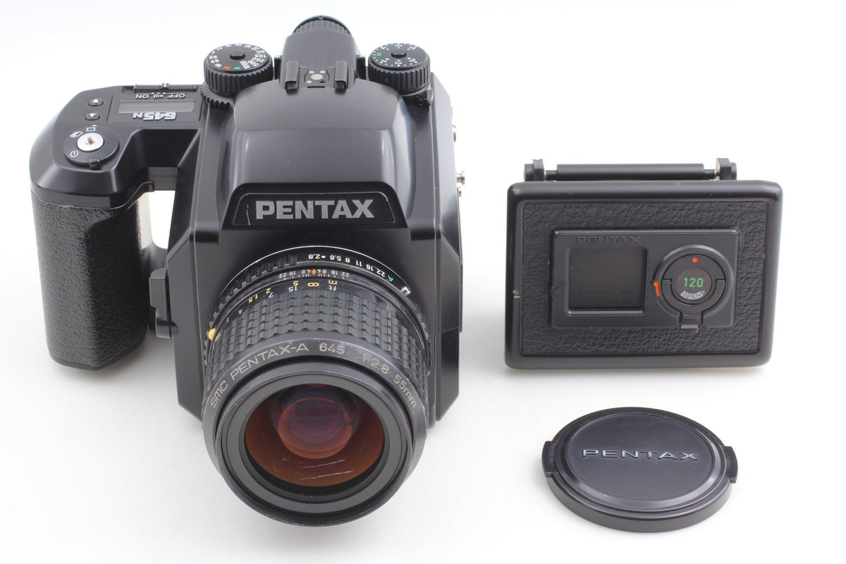 Read *Exc+5* PENTAX 645N Camera SMC A 55mm F2.8 Lens 120 Film Back From JAPAN