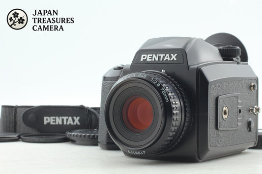 MINT+++ /Strap* PENTAX 645N Camera SMC A 75mm F2.8 Lens 120 Film Back From JAPAN