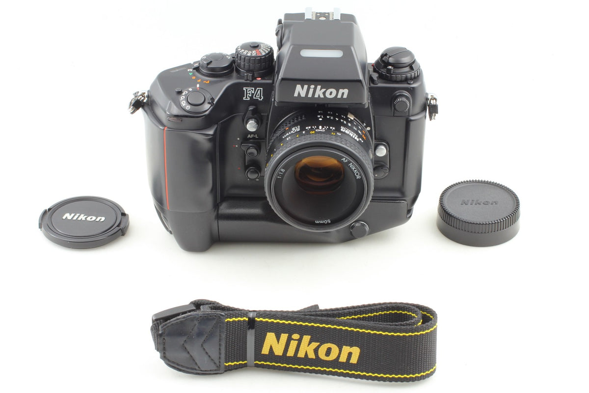 *Opt MINT w/ Strap* Nikon F4 SLR 35mm Film Camera AF 50mm F1.8 Lens From JAPAN