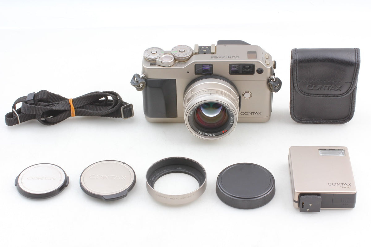 *N MINT+++ w/ TLA140* Contax G1 Film Camera Planar 45mm F2 Lens Flash From JAPAN