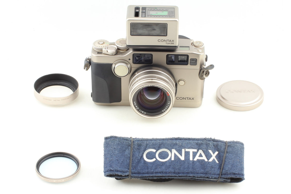Top MINT+++ w/Hood* CONTAX G2 Film Camera Planar 45mm F2 Lens TLA200 Flash JAPAN